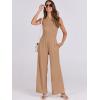 imageANRABESS Womens Jumpsuits Dressy Summer Casual One Piece Outfits High Neck Tank Top Wide Leg Pants Rompers Jumper PocketsCamel