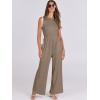 imageANRABESS Womens Jumpsuits Dressy Summer Casual One Piece Outfits High Neck Tank Top Wide Leg Pants Rompers Jumper PocketsKhaki