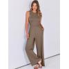 imageANRABESS Womens Jumpsuits Dressy Summer Casual One Piece Outfits High Neck Tank Top Wide Leg Pants Rompers Jumper PocketsKhaki