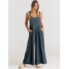imageANRABESS Womens Jumpsuits Overalls Linen Wide Leg Jumpers Casual Summer Fall Outfits 2025 Beach Vacation Clothes with PocketsDark Grey