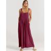 imageANRABESS Womens Jumpsuits Overalls Linen Wide Leg Jumpers Casual Summer Fall Outfits 2025 Beach Vacation Clothes with PocketsFuchsia