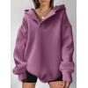 imageANRABESS Womens Oversized Hoodies V Neck Sweatshirts Fleece Long Sleeve Pullover Y2K Clothes 2025 Fall Trendy OutfitsDark Pink