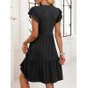 imageANRABESS Womens Summer Casual Mini Dress Ruffle Sleeve V Neck Sundress 2025 Fashion Flowy Tiered Boho Beach Vacation DressesBlack