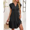 imageANRABESS Womens Summer Casual Mini Dress Ruffle Sleeve V Neck Sundress 2025 Fashion Flowy Tiered Boho Beach Vacation DressesBlack