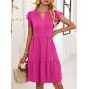 imageANRABESS Womens Summer Casual Mini Dress Ruffle Sleeve V Neck Sundress 2025 Fashion Flowy Tiered Boho Beach Vacation DressesHot Pink