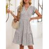 imageANRABESS Womens Summer Casual Mini Dress Ruffle Sleeve V Neck Sundress 2025 Fashion Flowy Tiered Boho Beach Vacation DressesKhaki Polka Dot
