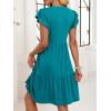imageANRABESS Womens Summer Casual Mini Dress Ruffle Sleeve V Neck Sundress 2025 Fashion Flowy Tiered Boho Beach Vacation DressesLake Green