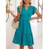 imageANRABESS Womens Summer Casual Mini Dress Ruffle Sleeve V Neck Sundress 2025 Fashion Flowy Tiered Boho Beach Vacation DressesLake Green
