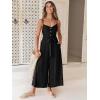 imageANRABESS Womens Summer Wide Leg Jumpsuits Spaghetti Strap V Neck Smocked Jumpsuits Rompers with Pockets A929heiseM Black
