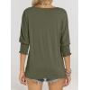 imageANRABESS Womens Tops 34 Sleeve Crewneck Pleated Dressy Casual Shirts 2025 Summer Business Basic Tee Blouses Work OutfitsArmy Green