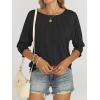 imageANRABESS Womens Tops 34 Sleeve Crewneck Pleated Dressy Casual Shirts 2025 Summer Business Basic Tee Blouses Work OutfitsBlack