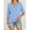 imageANRABESS Womens Tops 34 Sleeve Crewneck Pleated Dressy Casual Shirts 2025 Summer Business Basic Tee Blouses Work OutfitsBlue