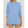 imageANRABESS Womens Tops 34 Sleeve Crewneck Pleated Dressy Casual Shirts 2025 Summer Business Basic Tee Blouses Work OutfitsBlue