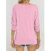 imageANRABESS Womens Tops 34 Sleeve Crewneck Pleated Dressy Casual Shirts 2025 Summer Business Basic Tee Blouses Work OutfitsPink