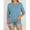 imageANRABESS Womens Tops 34 Sleeve Crewneck Pleated Dressy Casual Shirts 2025 Summer Business Basic Tee Blouses Work OutfitsTurquoise