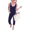 imageANRABESS Womens 2023 Summer Tank Jumpsuit Casual Loose Sleeveless Elasitic Waist Romper Beach Outfits with Pockets A208zangqingL
