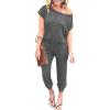imageANRABESS Womens Loose Summer Casual Off Shoulder Elastic Waist Stretchy Long Romper Jumpsuit01dark Gray