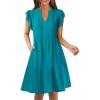 imageANRABESS Womens Summer Casual Mini Dress Ruffle Sleeve V Neck Sundress 2025 Fashion Flowy Tiered Boho Beach Vacation DressesLake Green