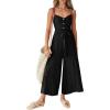 imageANRABESS Womens Summer Wide Leg Jumpsuits Spaghetti Strap V Neck Smocked Jumpsuits Rompers with Pockets A929heiseM Black