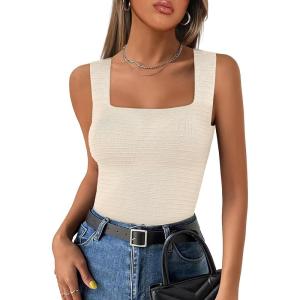imageANRABESS Tank Tops for Women 2025 Summer Square Neck Rib Knit Sleeveless Basic Slim Fit Shirts Casual Top Trendy OutfitsBeige