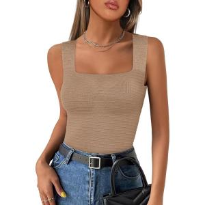 imageANRABESS Tank Tops for Women 2025 Summer Square Neck Rib Knit Sleeveless Basic Slim Fit Shirts Casual Top Trendy OutfitsKhaki