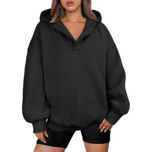 imageANRABESS Womens Oversized Hoodies V Neck Sweatshirts Fleece Long Sleeve Pullover Y2K Clothes 2025 Fall Trendy OutfitsBlack