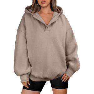 imageANRABESS Womens Oversized Hoodies V Neck Sweatshirts Fleece Long Sleeve Pullover Y2K Clothes 2025 Fall Trendy OutfitsCoffee Grey