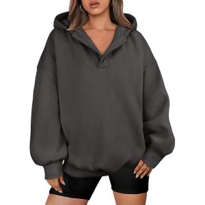 imageANRABESS Womens Oversized Hoodies V Neck Sweatshirts Fleece Long Sleeve Pullover Y2K Clothes 2025 Fall Trendy OutfitsDark Grey