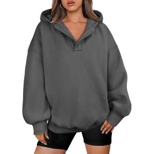 imageANRABESS Womens Oversized Hoodies V Neck Sweatshirts Fleece Long Sleeve Pullover Y2K Clothes 2025 Fall Trendy OutfitsDeep Grey
