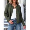 imageANRABESS Women Striped Cardigan Sweaters Button Down Cropped Knit Lady Jackets Coat 2025 Fall Outfits Trendy ClothesArmy Green