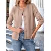 imageANRABESS Women Striped Cardigan Sweaters Button Down Cropped Knit Lady Jackets Coat 2025 Fall Outfits Trendy ClothesKhaki