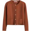 imageANRABESS Women Striped Cardigan Sweaters Button Down Cropped Knit Lady Jackets Coat 2025 Fall Outfits Trendy ClothesRust