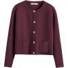 imageANRABESS Women Striped Cardigan Sweaters Button Down Cropped Knit Lady Jackets Coat 2025 Fall Outfits Trendy ClothesWind Red