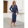 imageANRABESS 2 Piece Skirts Sets For Women Fall Fashion 2025 Striped Sweater Midi Dress Knit Lounge Travel Outfits Winter ClothesBlue