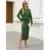 imageANRABESS 2 Piece Skirts Sets For Women Fall Fashion 2025 Striped Sweater Midi Dress Knit Lounge Travel Outfits Winter ClothesGreen