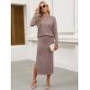 imageANRABESS 2 Piece Skirts Sets For Women Fall Fashion 2025 Striped Sweater Midi Dress Knit Lounge Travel Outfits Winter ClothesNutmeg