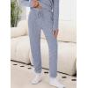 imageANRABESS Lounge Pajama Set for Women 2 Piece Outfit Long Sleeve Knit Henley Top Matching Pant 2025 Fall Travel Sweat ClothingBlue