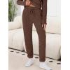 imageANRABESS Lounge Pajama Set for Women 2 Piece Outfit Long Sleeve Knit Henley Top Matching Pant 2025 Fall Travel Sweat ClothingBrown