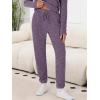 imageANRABESS Lounge Pajama Set for Women 2 Piece Outfit Long Sleeve Knit Henley Top Matching Pant 2025 Fall Travel Sweat ClothingPurple
