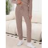 imageANRABESS Lounge Pajama Set for Women 2 Piece Outfit Long Sleeve Knit Henley Top Matching Pant 2025 Fall Travel Sweat ClothingTan