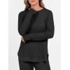 imageANRABESS Womens 2 Piece Lounge Pajama Sets Ribbed Knit Long Sleeve Tunic Tops Matching Pants Casual Fall Sleepwear OutfitsBlack