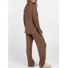 imageANRABESS Womens 2 Piece Lounge Pajama Sets Ribbed Knit Long Sleeve Tunic Tops Matching Pants Casual Fall Sleepwear OutfitsBrown
