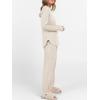 imageANRABESS Womens 2 Piece Lounge Pajama Sets Ribbed Knit Long Sleeve Tunic Tops Matching Pants Casual Fall Sleepwear OutfitsLight Khaki