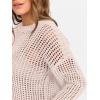 imageANRABESS Womens 2 Piece Outfits Crochet Sheer Knit Sweater Top Wide Leg Pants Lounge Sets Sweatsuit 2025 Fall Travel ClothesBeige Pink