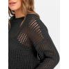 imageANRABESS Womens 2 Piece Outfits Crochet Sheer Knit Sweater Top Wide Leg Pants Lounge Sets Sweatsuit 2025 Fall Travel ClothesBlack