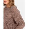 imageANRABESS Womens 2 Piece Outfits Crochet Sheer Knit Sweater Top Wide Leg Pants Lounge Sets Sweatsuit 2025 Fall Travel ClothesBrown