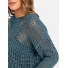 imageANRABESS Womens 2 Piece Outfits Crochet Sheer Knit Sweater Top Wide Leg Pants Lounge Sets Sweatsuit 2025 Fall Travel ClothesDark Teal