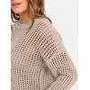 imageANRABESS Womens 2 Piece Outfits Crochet Sheer Knit Sweater Top Wide Leg Pants Lounge Sets Sweatsuit 2025 Fall Travel ClothesLight Brown