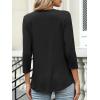 imageANRABESS Womens 34 Length Sleeve Top V Neck Summer TShirts Basic Tee 2025 Fall Casual Loose Fit Tunic Shirts Work BlouseBlack