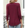 imageANRABESS Womens 34 Length Sleeve Top V Neck Summer TShirts Basic Tee 2025 Fall Casual Loose Fit Tunic Shirts Work BlouseBurgundy
